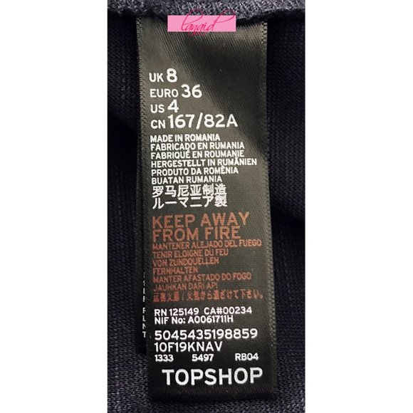 Topshop Belted Wrap Mini Dress Navy V-Neck Surplice Criss-Cross Crisscross Belt - Picture 10 of 12